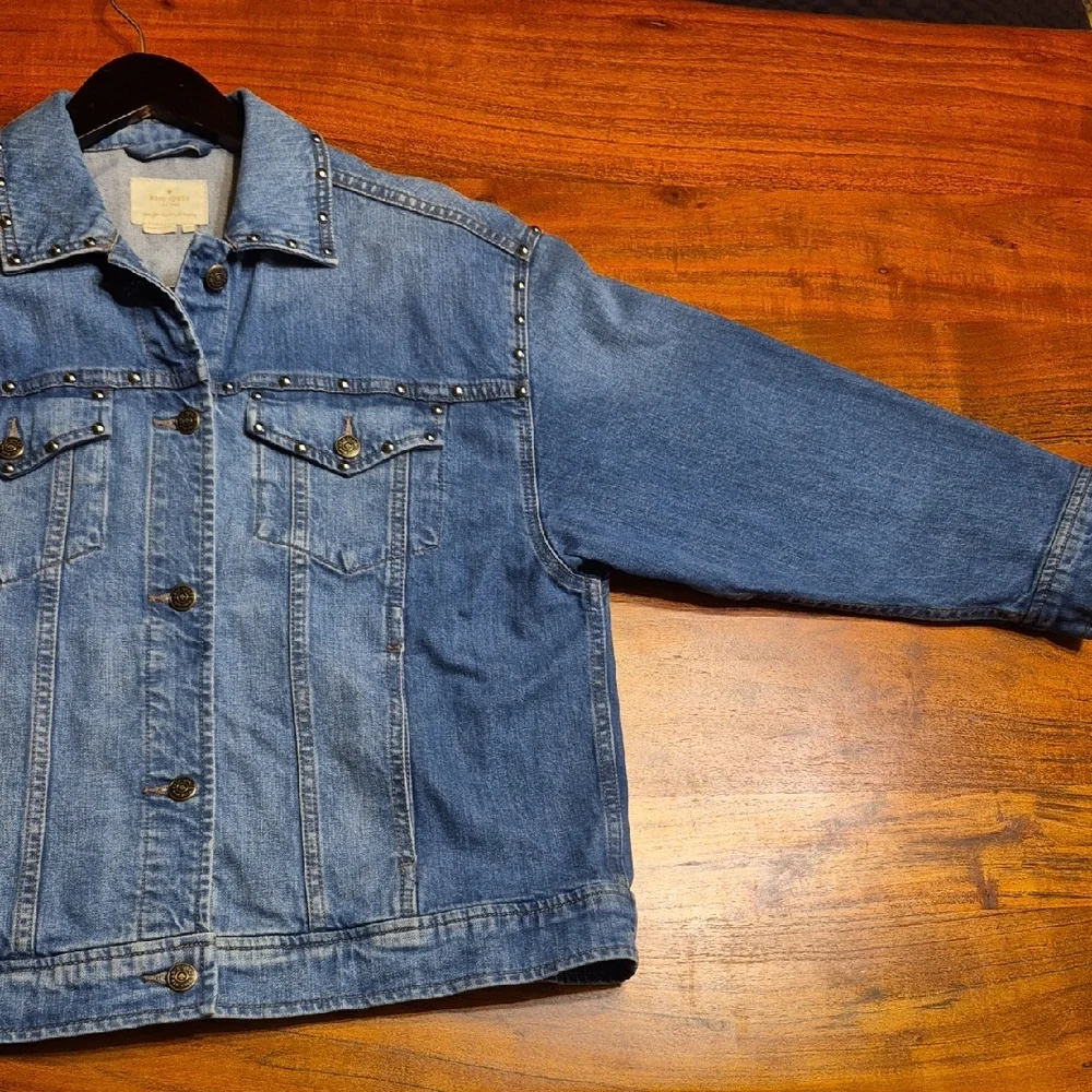 Kate Spade Blue Jean Jacket with Stud Embellishments XS
